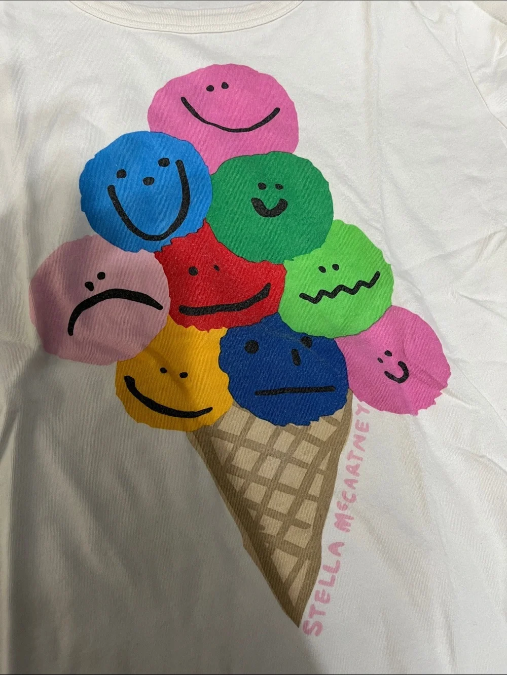 Stella McCartney Kids multi color Checkerboard Skirt with ice cream T shirt set